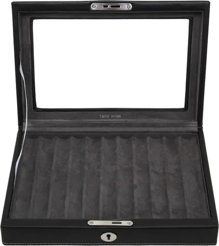 Vista 6 de Tech Swiss TS0432BLK, 11 Pen Box Display Storage Cuero Negro
