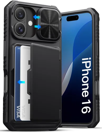Vista 11 de ATATOO Funda Cartera para iPhone Air, Portador de Tarjetas Integrado (3-5 Tarjetas) [Bloqueo RFID] y Cubierta Deslizante para Cámara, Protección