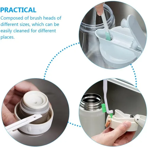 Vista 5 de ULTECHNOVO Juego de limpieza de cepillo para botellas, limpiador de botellas, mango de cepillo de agua y cepillo de limpieza para pajilla