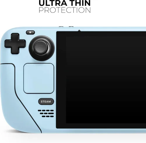 Vista 4 de Design Skinz - Compatible con Steam Deck - Calcomanía protectora de vinilo extraíble resistente a los arañazos - Color pastel azul bebé
