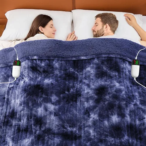 Vista 22 de greenoak Manta eléctrica con calefacción, manta térmica de piel sintética Sherpa para sofá cama, regalos cálidos de invierno para mujeres/ella