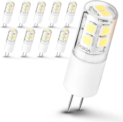 Vista 12 de Ziomitus - Bombillas LED G4 10W-20W T3 Halógenas 12V para Paisajismo de Reemplazo, Base JC de Bi-Pin G4 1.5W AC/DC 12V para RV, Luz de Clóset