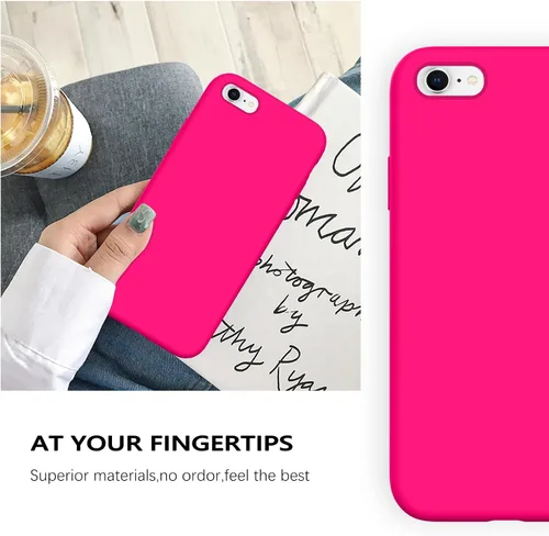 Vista 8 de GUAGUA Funda compatible con iPhone 6s, iPhone 6, silicona líquida, gel suave, goma delgada, ligera, forro de microfibra, con textura, a prueba