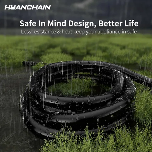 Vista 6 de HUANCHAIN Cable de extensión de 3 pies, calibre 16, negro, para interiores y exteriores, resistente al agua, flexible para clima frío, 3 puntas
