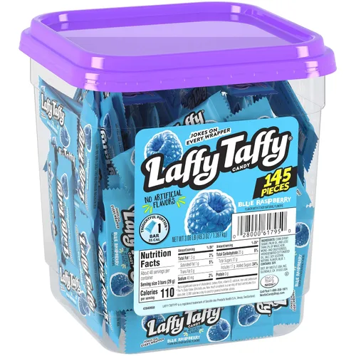 Vista 3 de Laffy Taffy Sabores de frambuesa y plátano azul caramelo, 290 piezas