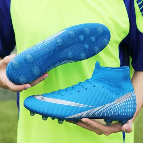 Vista 4 de miscloder Tenis de fútbol unisex para hombre, zapatos de fútbol de caña alta para hombre, zapatos de fútbol para interiores, tacos de fútbol