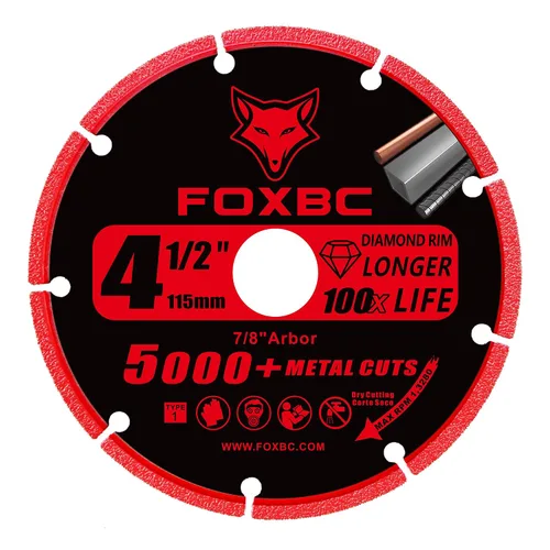 Vista 5 de FOXBC Rueda de Corte de Diamante de 4-1/2 Pulgadas, Corte de Metal para Amoladora Angular, Más de 5000 Cortes en Varilla Corrugada, Acero