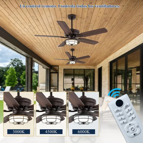 Vista 5 de NORFOLK Ventilador de techo impermeable para exteriores de 52 pulgadas