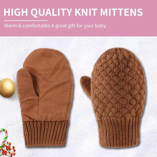 Vista 15 de Guantes de punto para bebés, niños y niñas, guantes de invierno para recién nacidos, guantes de 0 a 3 años