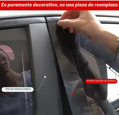 Vista 4 de BASIKER Compatible con Ford Explorer 2002 a 2010 Kit de moldura de poste de pilar con teclado/sin teclado, cubierta de pilar B de ventana de puerta
