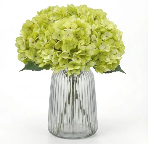Vista 13 de 5 piezas de flores artificiales falsas, hortensias de seda, 1 arreglos de cabeza de flor, ramos de boda, decoración floral de plástico, centros