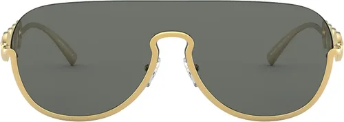 Vista 3 de Versace Gafas de sol Mujer Montura Dorada, Lentes Gris Oscuro, 0MM