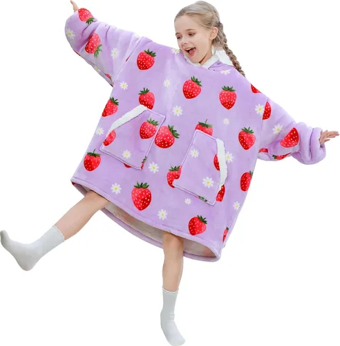 Vista 22 de Kipswiza Manta Ponible con Capucha para Mujeres y Hombres, Sudadera de Mantas con Capucha de Sherpa Suave y Acogedora Extragrande como Regalos