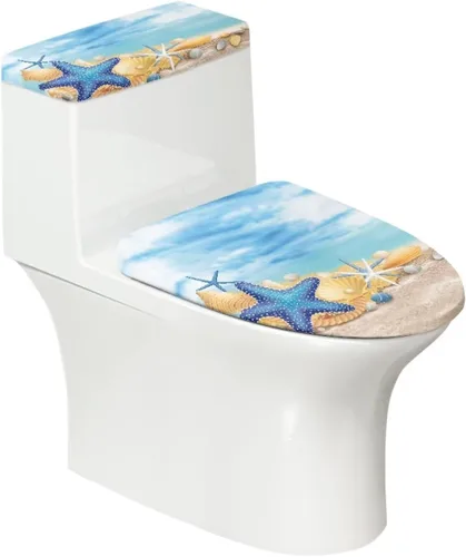 Vista 44 de Juego de decoración de baño de 2 piezas con diseño de muñeco de nieve de Navidad, cubierta de tanque para asiento de inodoro