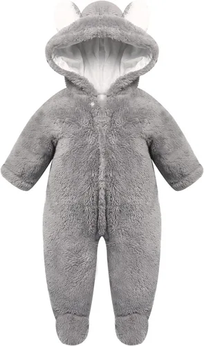 Vista 2 de Haokaini - Mono de algodón con capucha para recién nacido, diseño de oso