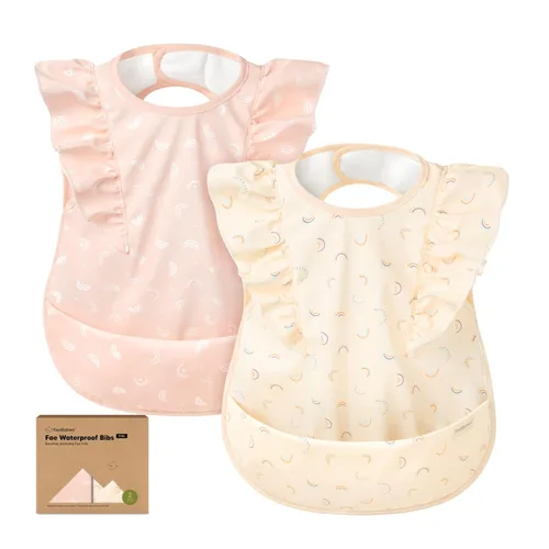 Vista 14 de KeaBabies Baberos impermeables para bebé niña, niño – Paquete de 2 baberos ligeros y grandes para comer, atrapador de comida portátil, esenciales