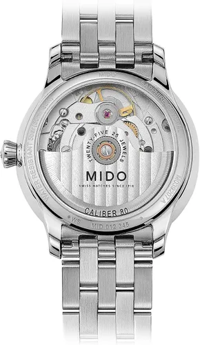 Vista 3 de Mido Watch Reloj Multifort Baroncelli Lady Day automático Mido Caliber 80 (base ETA C07.611) para mujer, Nácar azul