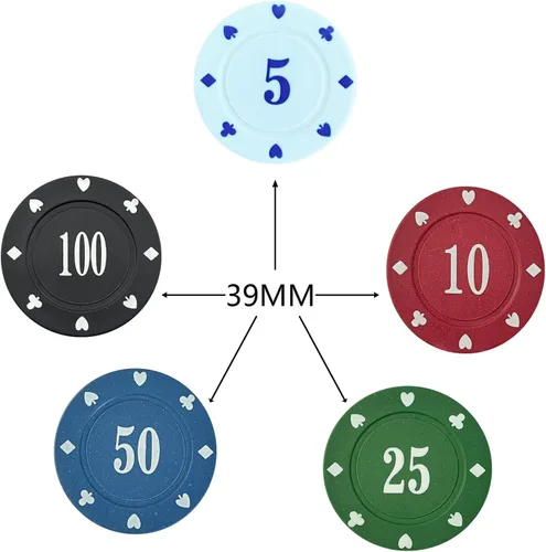Vista 2 de SEETOOOGAMES Casino Poker Chips Denominations