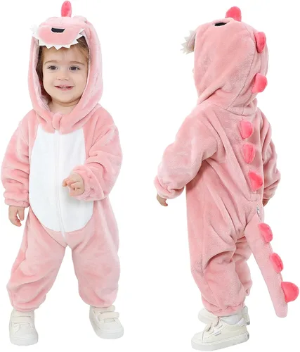 Vista 10 de TONWHAR - Disfraz unisex de animal para bebé y niño pequeño, con capucha, mameluco para invierno, conjunto de disfraz Azul (blue koala)
