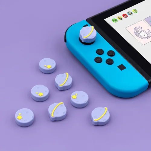 Vista 6 de GeekShare Tapas de agarre para el pulgar compatibles con Nintendo Switch OLED Switch Lite funda de silicona suave para palanca de mando 4