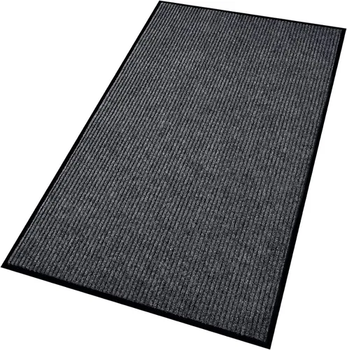 Vista 9 de fani Tapete negro resistente para entrada interior y exterior, impermeable, de perfil bajo, tapete de entrada para puerta delantera, patio, parte