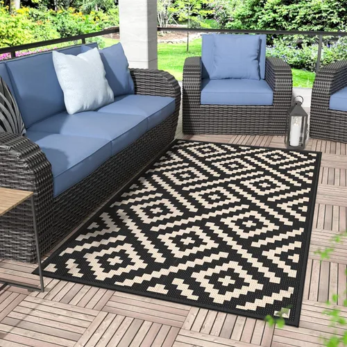 Vista 69 de GENIMO - Tapete de exterior para patio, 6 x 9 pies, impermeable, reversible, de plástico, para campamento, caravana, terraza, porche, cámper