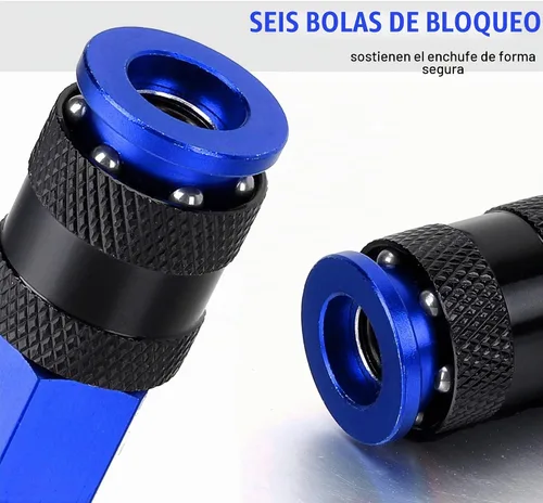 Vista 4 de 15 piezas de acoplador de aire de aluminio de 1/4 pulgadas NPT y kit de enchufe, accesorios de aire de conexión rápida, juego de conectores rápidos