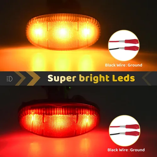 Vista 2 de Juego de luces LED para guardabarros de cama Dually con lente ahumada, compatible con Super Duty F250 F350 F450 F550 de 2011-2022, conexión