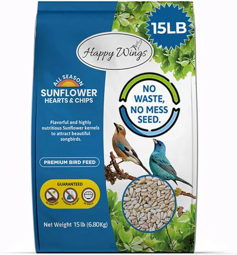 Vista 11 de Happy Wings Corazones y Chips de Girasol - Kernels y Chips de Girasol Comida para Pájaros - 5 Lb Sin Desorden, Sin Desperdicio I Semillas que No