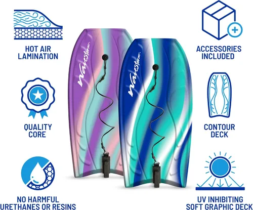 Vista 5 de Wavestorm Bodyboard de espuma 40" Paquete completo de 2