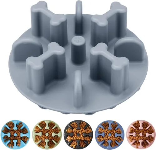 Vista 8 de Rompecabezas antiasfixia de silicona suave para perros, compatible con cuencos elevados regulares para perros