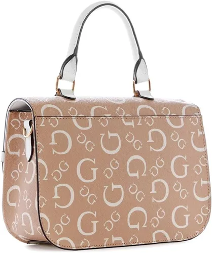 Vista 2 de GUESS Bolso bandolera Keston marrón caramelo con estampado de logotipo para mujer Marrón talla única