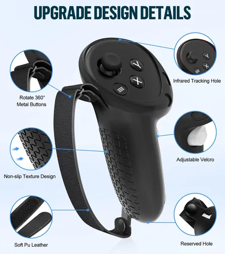 Vista 3 de Silicone Cover Set Compatible with OculusMeta Quest 3, VR Accessories Protective Cover Includes Controller Grips, Front Shell Headset Cover and Face