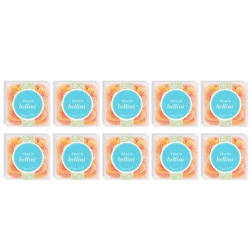 Vista 8 de Sugarfina Peach Bellini - Cubo de caramelo pequeño, gomitas, 3.6 onzas, 1 unidad
