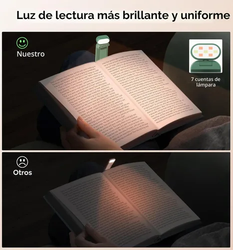 Vista 3 de Luz de lectura Gritin, luz recargable para leer en la cama