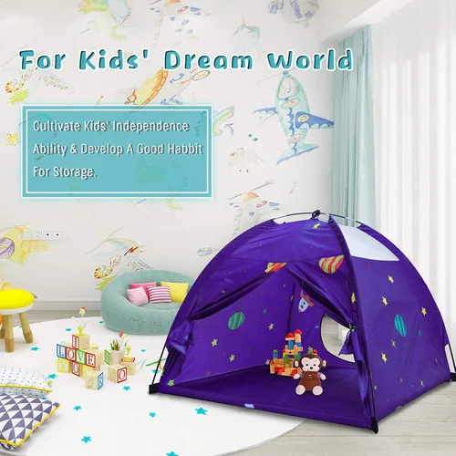 Vista 2 de Tienda de campaña para niños al aire libre, casa de juegos de interior para niños, tiendas de campaña para niños pequeños, juego de regalo