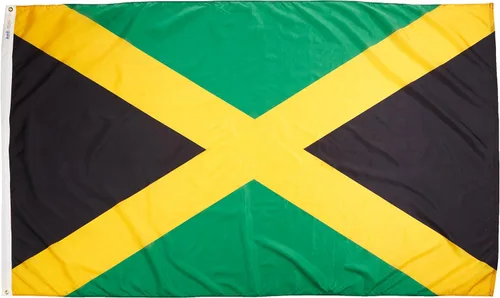 Vista 6 de Annin Flagmakers Bandera de Jamaica fabricada en Estados Unidos según las especificaciones oficiales de diseño de las Naciones Unidas, 2 x 3 pies