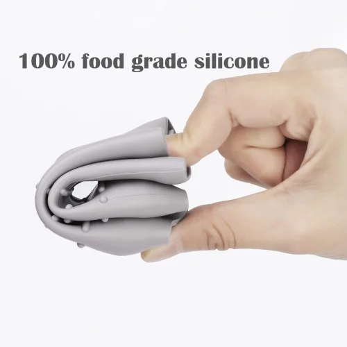 Vista 4 de haakaa Funda de vidrio para biberón, funda de silicona antideslizante para biberón de vidrio de cuello ancho, 4.2 onzas, 1 paquete