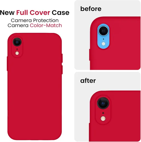 Vista 4 de FireNova Funda diseñada para iPhone XR, de silicona mejorada [borde recto] y [protección de cámara] con forro de microfibra suave antiarañazos, 6.1