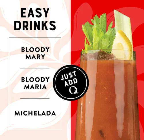 Vista 7 de Q BLOODY MARY MIX, Tomates maduros reales con 7 hierbas y especias, ideal para cócteles y cócteles sin alcohol, hechos con ingredientes reales
