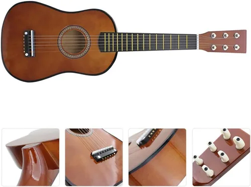 Vista 6 de Guitarra acústica de 23 pulgadas para niños, pequeño instrumento popular para principiantes, niños y niñas, cómoda y ligera guitarra de práctica