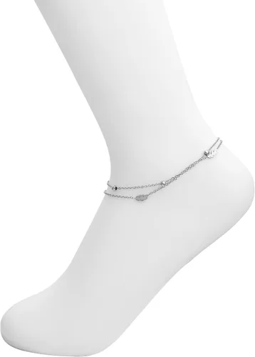 Vista 4 de Edforce Stainless Steel Pulsera tobillera con dijes para mujer