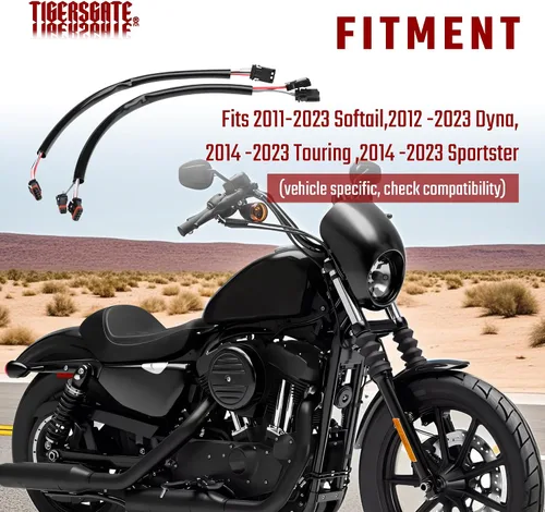 Vista 2 de Arnés de extensión de cableado de manubrio de 8 pulgadas con cable de circuito CAN para Harley Softails, Dynas, Touring y Sportsters