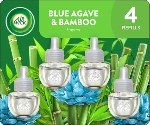 Vista 12 de Air Wick - Repuesto de aceite aromático para enchufar, ambientador, aceites esenciales, 10 unidades, agave azul y bambú