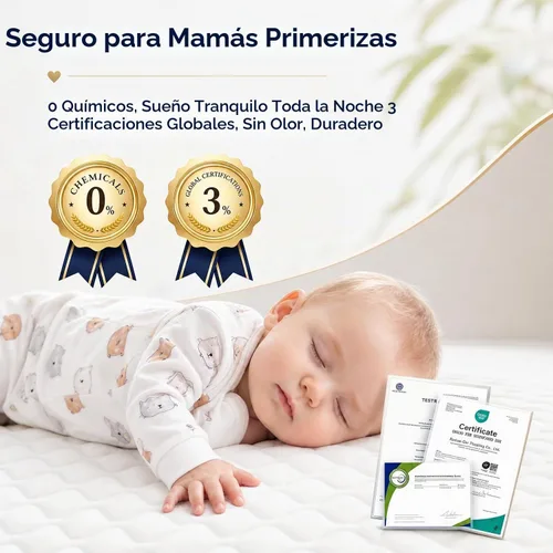 Vista 2 de SCHNAUZER HOME Colchón para cuna, colchón de espuma viscoelástica transpirable de doble cara para bebés y niños pequeños con funda extraíble