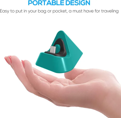 Vista 2 de Base de carga portátil para Nintendo Switch Lite y Nintendo Switch, estación de carga estable para Switch Lite con puerto de entrada tipo C