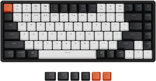 Vista 10 de Keychron K2 Teclado mecánico inalámbrico Bluetooth/USB con cable, diseño 75% intercambiable en caliente, 84 teclas, retroiluminación LED RGB, marco