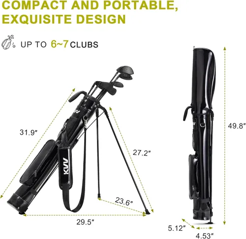 Vista 2 de KVV Lightweight Sunday Golf Stand Bag, Colorful Fashion Pitch and Putt Golf Bag