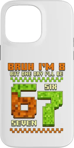 Vista 21 de Bruh I'm 8 But One-Day I'll Be 67 Retro 8th Birthday Kids Case for iPhone 17