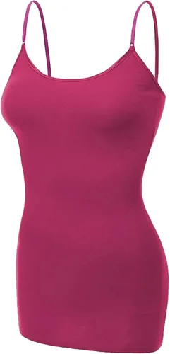 Vista 94 de Emmalise Camisola larga casual básica para mujer, con tirantes ajustables, top en capas